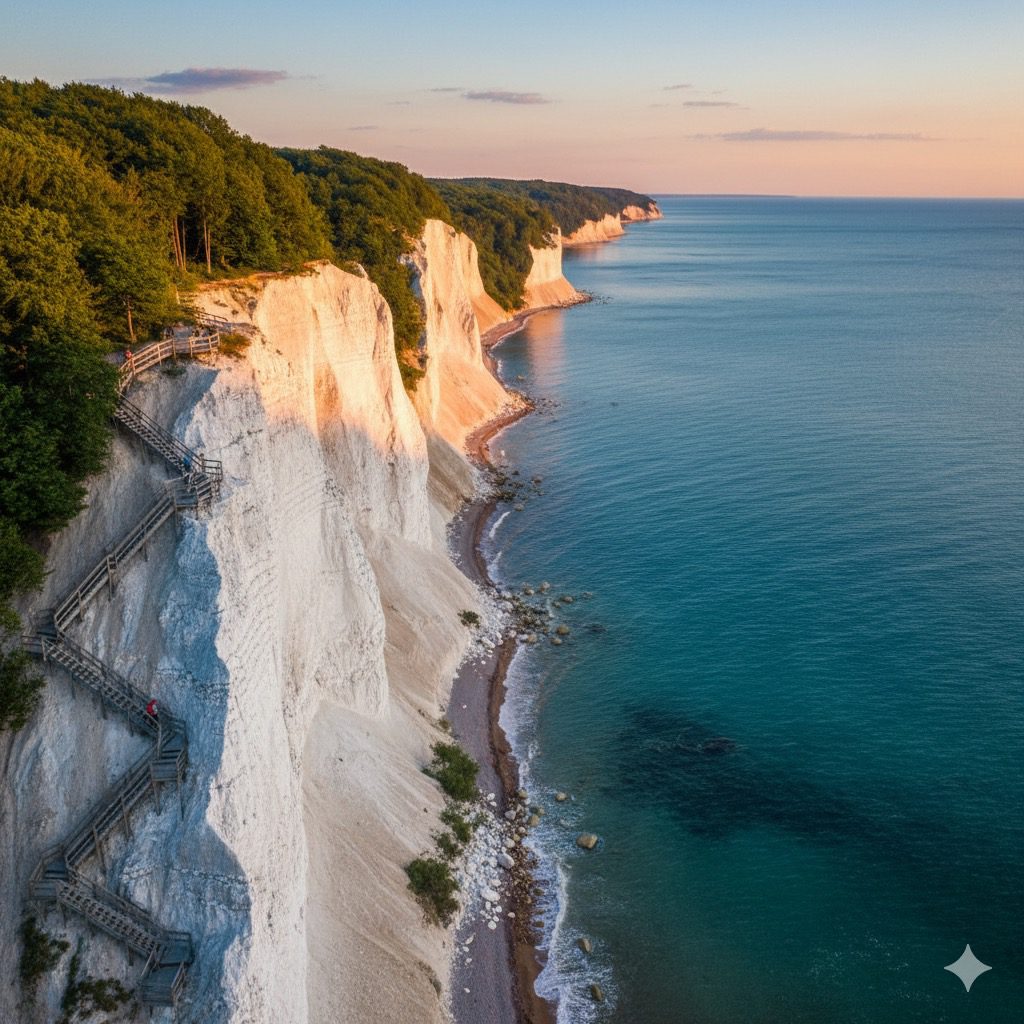Dramatische Klippen von Møns Klint im Winter