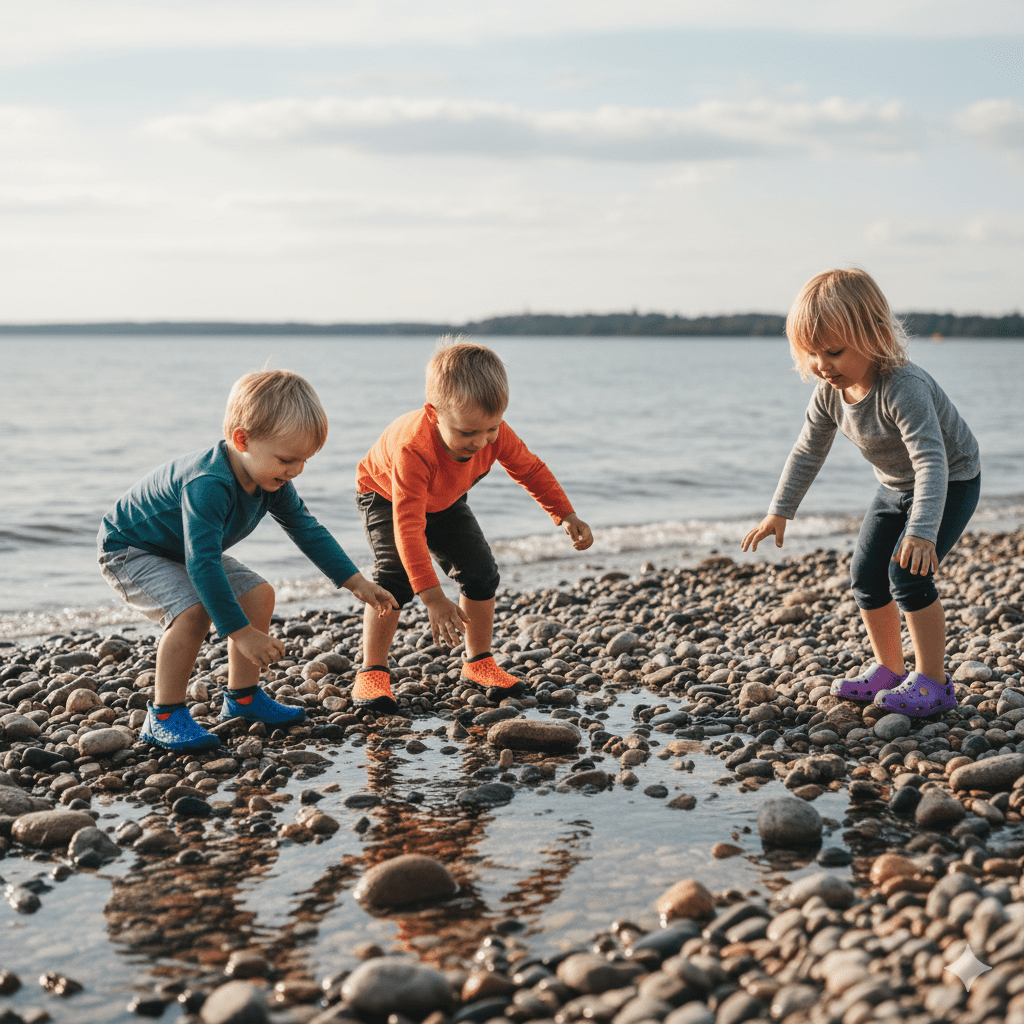 Badeschuhe an steinigem Fördestrand – persönliche Erfahrung
