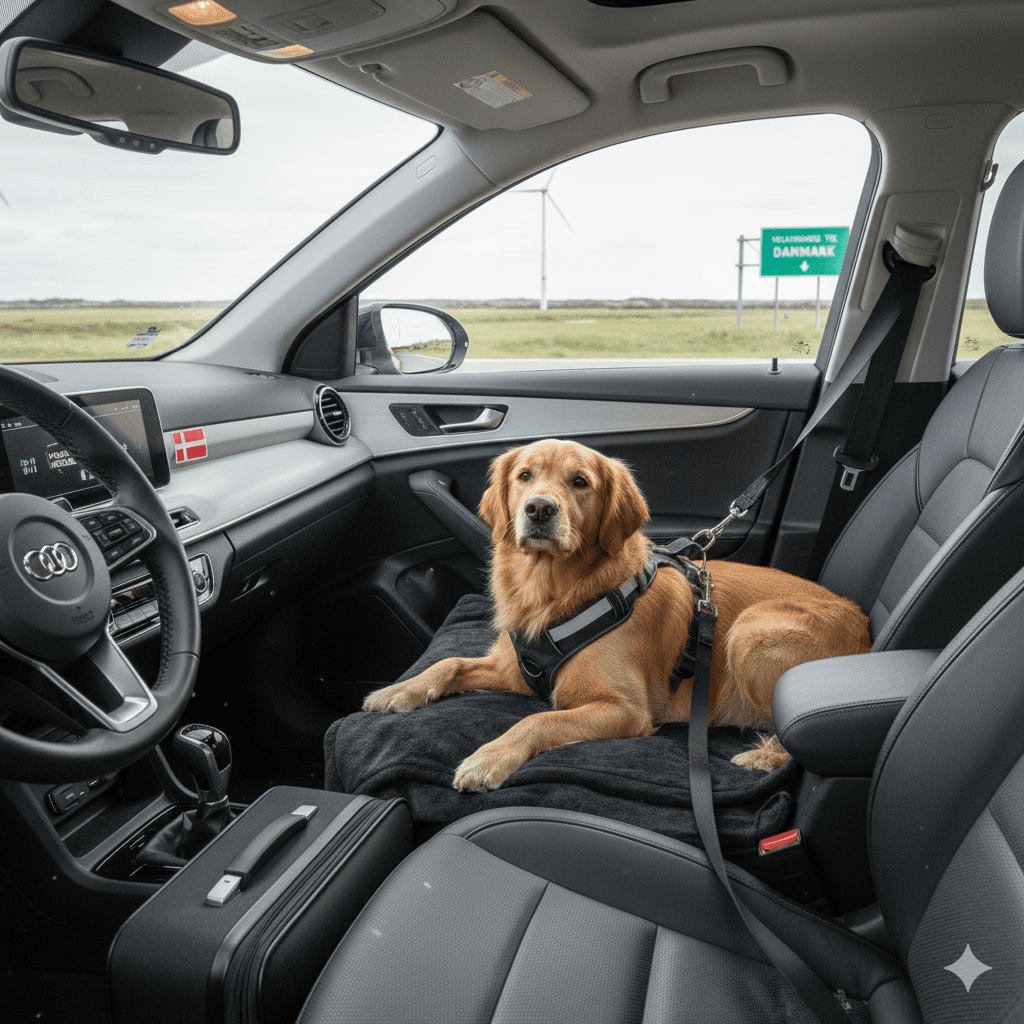 Hund Autosicherung für Anreise nach Dänemark